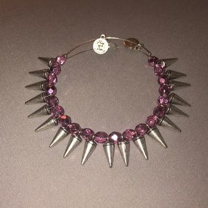 Alex and Ani silver and pink spiked bracelet